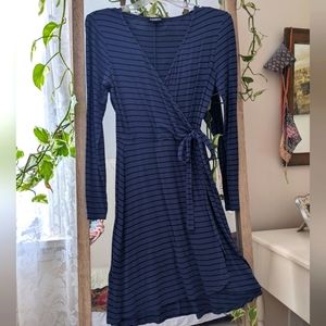 Express Dress in blue/black striped knit